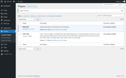 Page screenshot: Plugins ‹ Test site — WordPress