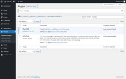 Page screenshot: Plugins ‹ Test site — WordPress