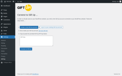 Page screenshot: Settings → Gift Up