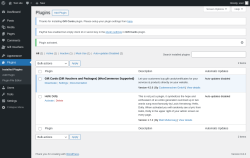 Page screenshot: Plugins ‹ Test site — WordPress