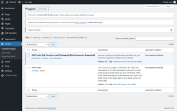 Page screenshot: Plugins ‹ Test site — WordPress