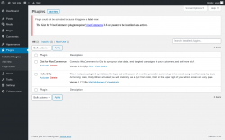 Page screenshot: Plugins &lsaquo; Test site &mdash; WordPress