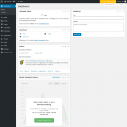 Page screenshot: Dashboard ‹ Test site — WordPress