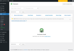 Page screenshot: Donations &rarr; Donors