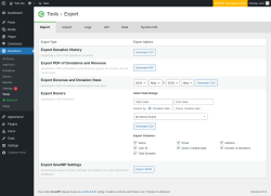 Page screenshot: Donations &rarr; Tools