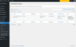 Page screenshot: Tools &rarr; Scheduled Actions