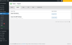 Page screenshot: Donations &rarr; Tools &rarr; Import