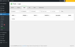 Page screenshot: Donations &rarr; Tools &rarr; Logs