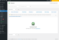 Page screenshot: Donations &rarr; Donors