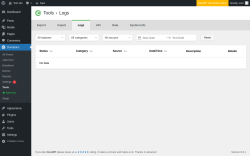 Page screenshot: Donations &rarr; Tools &rarr; Logs