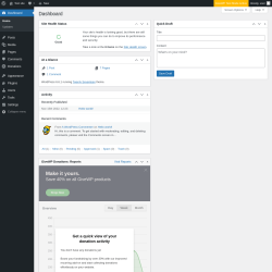 Page screenshot: Dashboard &lsaquo; Test site &mdash; WordPress