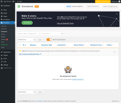 Page screenshot: Donations &rarr; Donations