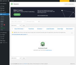 Page screenshot: Donations &rarr; Donors