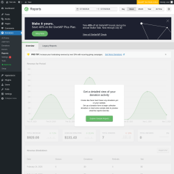 Page screenshot: Donations &rarr; Reports