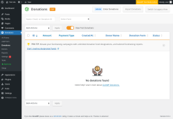Page screenshot: Donations &rarr; Donations