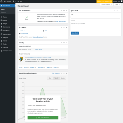 Page screenshot: Dashboard &lsaquo; Test site &mdash; WordPress