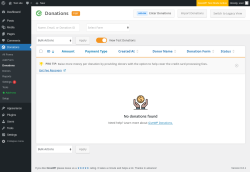 Page screenshot: Donations &rarr; Donations