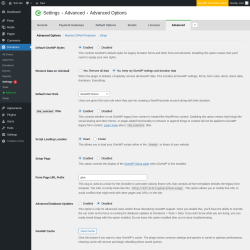 Page screenshot: Donations &rarr; Settings 1 &rarr; Advanced