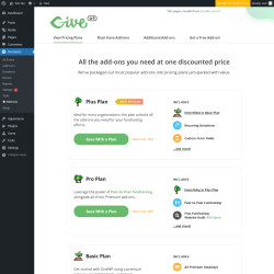 Page screenshot: Donations &rarr; Add-ons
