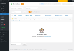 Page screenshot: Donations &rarr; Donations