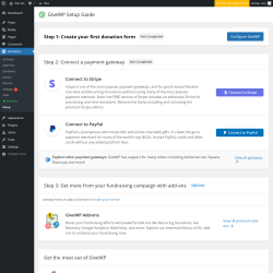 Page screenshot: Donations &rarr; Setup