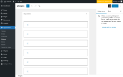 Page screenshot: Widgets ‹ Test site — WordPress
