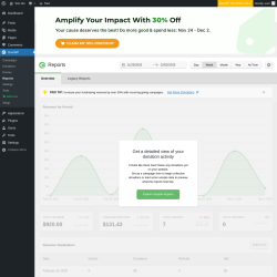Page screenshot: GiveWP &rarr; Reports