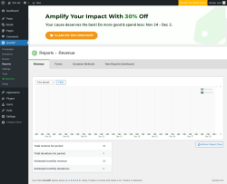 Page screenshot: GiveWP &rarr; Reports &rarr; Legacy Reports