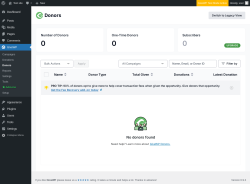 Page screenshot: GiveWP &rarr; Donors