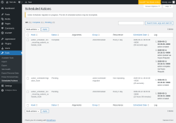 Page screenshot: Tools &rarr; Scheduled Actions
