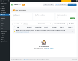 Page screenshot: GiveWP &rarr; Donations