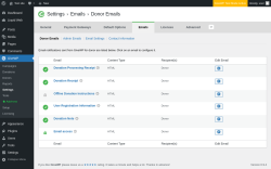 Page screenshot: GiveWP &rarr; Settings &rarr; Emails