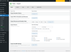 Page screenshot: GiveWP &rarr; Tools