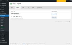 Page screenshot: GiveWP &rarr; Tools &rarr; Import