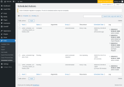 Page screenshot: Tools &rarr; Scheduled Actions