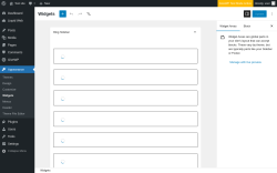 Page screenshot: Widgets &lsaquo; Test site &mdash; WordPress