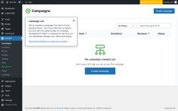 Page screenshot: GiveWP &rarr; Campaigns