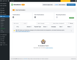 Page screenshot: GiveWP &rarr; Donations
