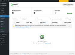 Page screenshot: GiveWP &rarr; Donors