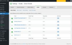 Page screenshot: GiveWP &rarr; Settings &rarr; Emails