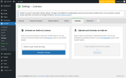 Page screenshot: GiveWP &rarr; Settings &rarr; Licenses