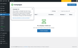 Page screenshot: GiveWP &rarr; Campaigns