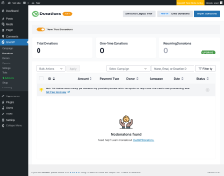 Page screenshot: GiveWP &rarr; Donations