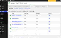 Page screenshot: GiveWP &rarr; Settings &rarr; Emails