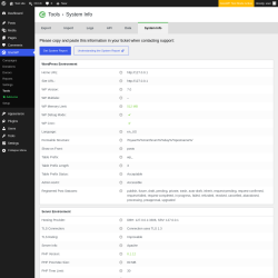 Page screenshot: GiveWP &rarr; Tools &rarr; System Info