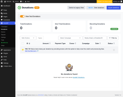 Page screenshot: GiveWP &rarr; Donations