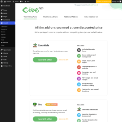 Page screenshot: GiveWP &rarr; Add-ons