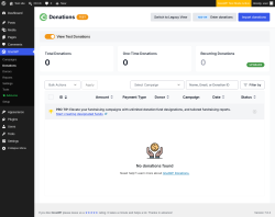 Page screenshot: GiveWP &rarr; Donations