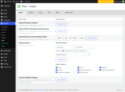 Page screenshot: GiveWP &rarr; Tools