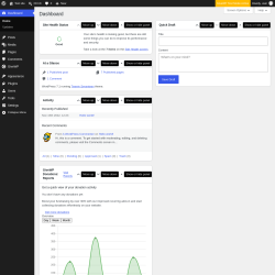Page screenshot: Dashboard &lsaquo; Test site &mdash; WordPress
